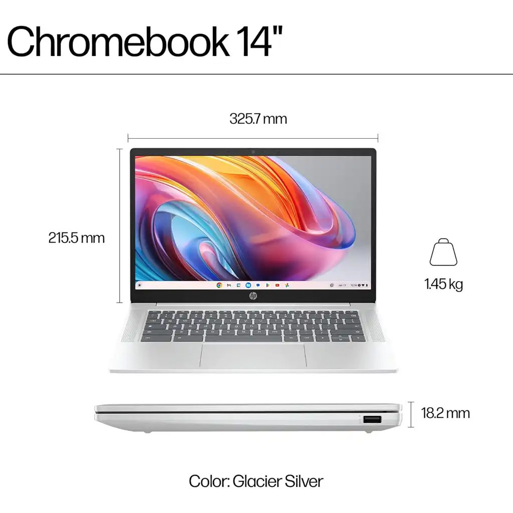 HP Chromebook 14-Inch Intel N100, 4GB RAM, 128GB SSD, Chrome OS, 12hr Battery Life HP Chromebook 14-Inch Intel N100, 4GB RAM, 128GB SSD, Chrome OS, 12hr Battery Life