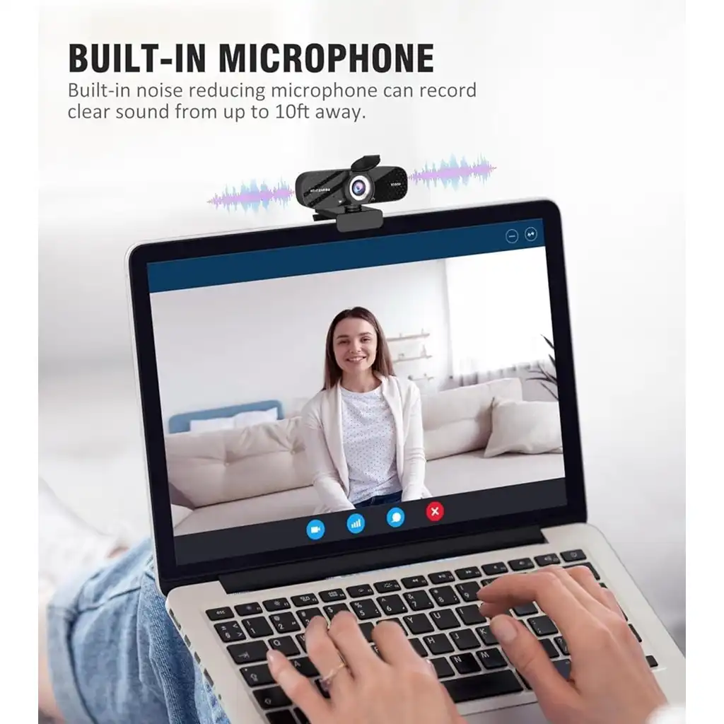 TRAUSI 1080P HD USB Webcam with Mic, Noise Cancel, Privacy Cover, Wide Lens TRAUSI 1080P HD USB Webcam with Mic, Noise Cancel, Privacy Cover, Wide Lens