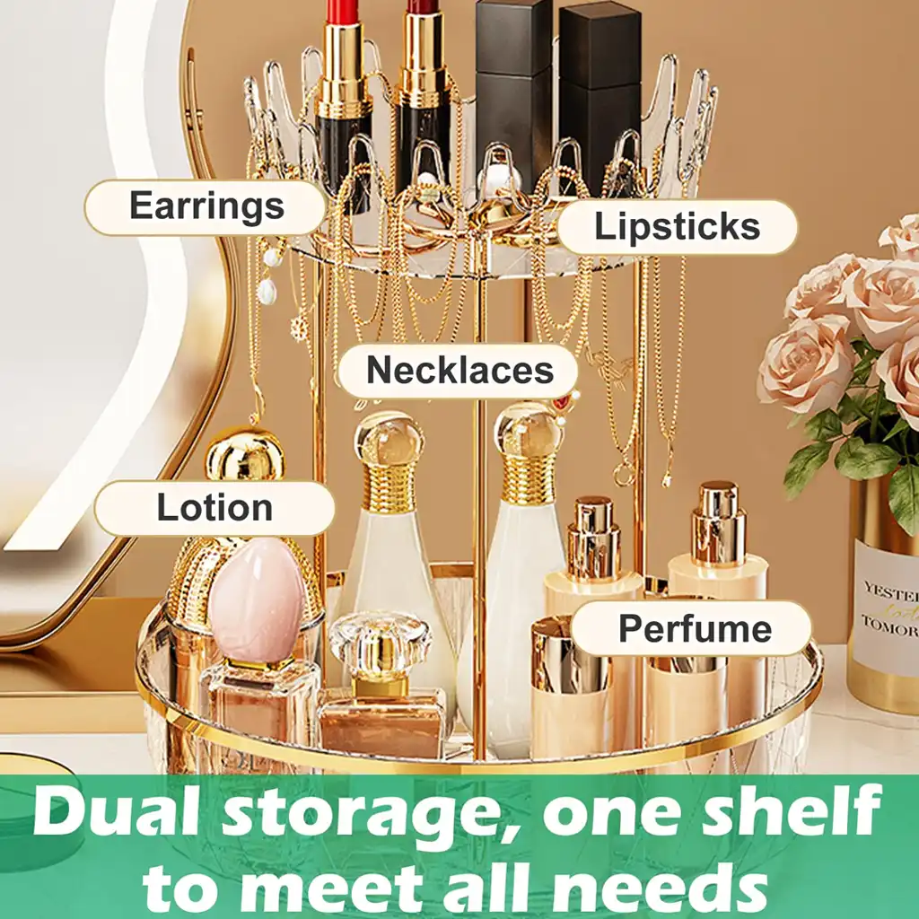 2-Tier Rotating Makeup Organiser for Skincare & Perfume 2-Tier Rotating Makeup Organiser for Skincare & Perfume