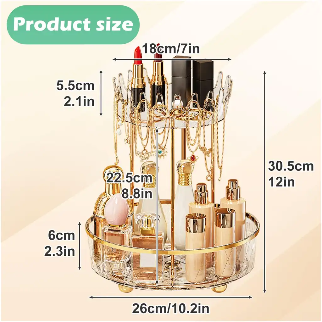 2-Tier Rotating Makeup Organiser for Skincare & Perfume 2-Tier Rotating Makeup Organiser for Skincare & Perfume