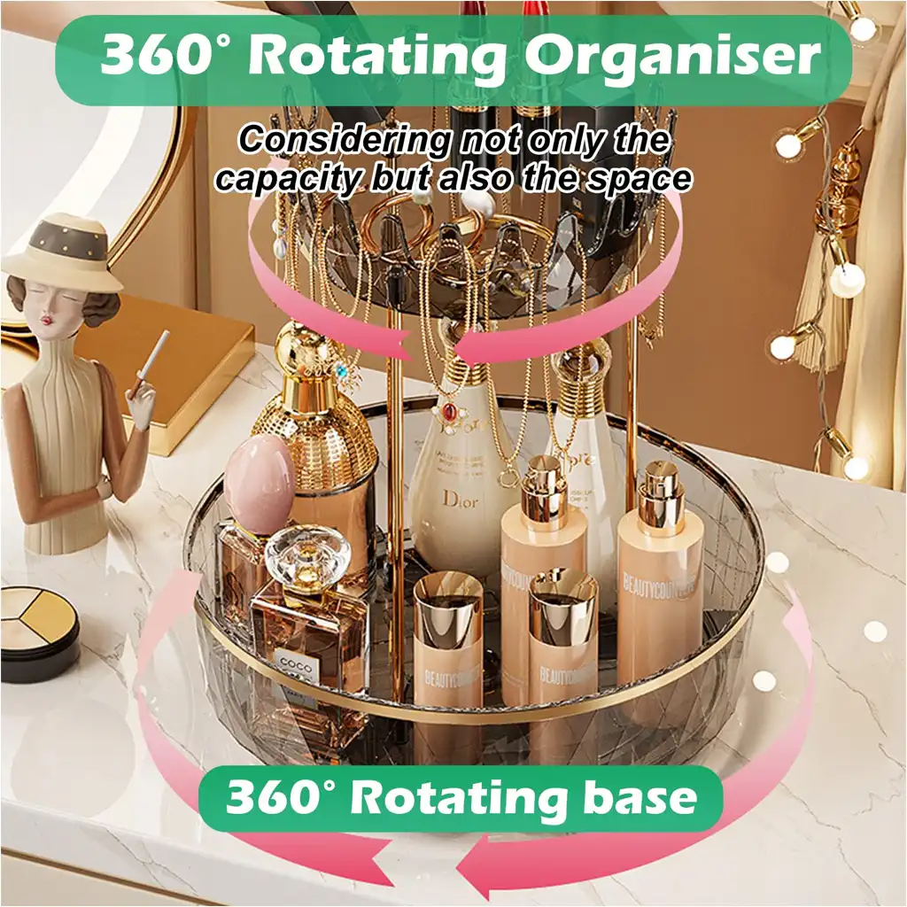 2-Tier Rotating Makeup Organiser for Skincare & Perfume 2-Tier Rotating Makeup Organiser for Skincare & Perfume