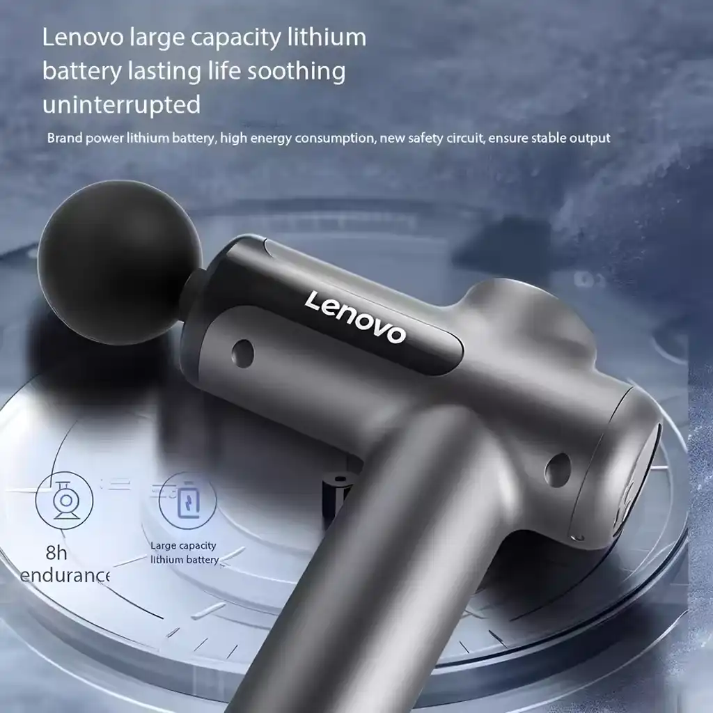 Lenovo Fascia Massage Gun with LED Touch & 8 Attachments Lenovo Fascia Massage Gun with LED Touch & 8 Attachments