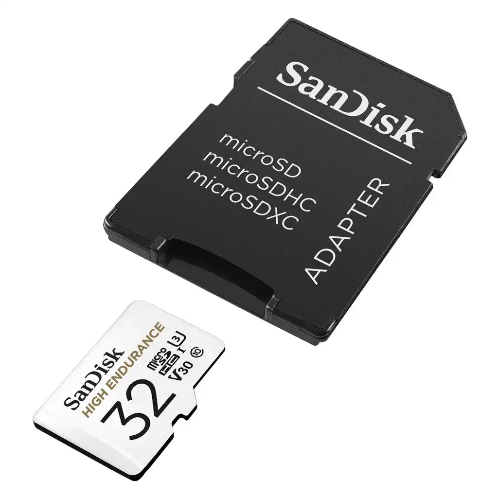 SanDisk 32GB High Endurance Micro SDHC Card + Adapter – 100MB/s SanDisk 32GB High Endurance Micro SDHC Card + Adapter – 100MB/s
