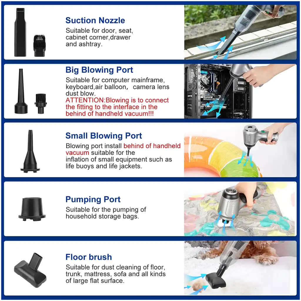 WADEO 18000PA Cordless Handheld Vacuum Cleaner for Pet Hair & Car Cleaning WADEO 18000PA Cordless Handheld Vacuum Cleaner for Pet Hair & Car Cleaning