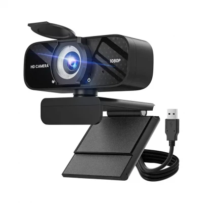 TRAUSI 1080P HD USB Webcam with Mic, Noise Cancel, Privacy Cover, Wide Lens