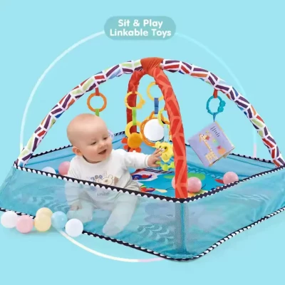 Baby Play Mat with Fitness Frame – Soft, Foldable, 80×80cm