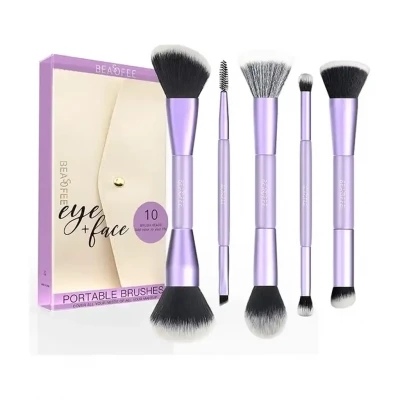 BEASOFEE 5-Piece Synthetic Makeup Brush Set – Purple