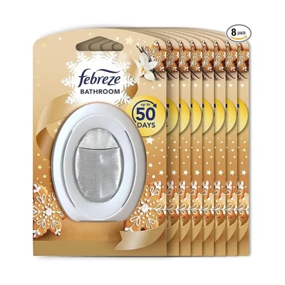 Febreze Bathroom Air Freshener Vanilla – 8 Pack, Odour Eliminator