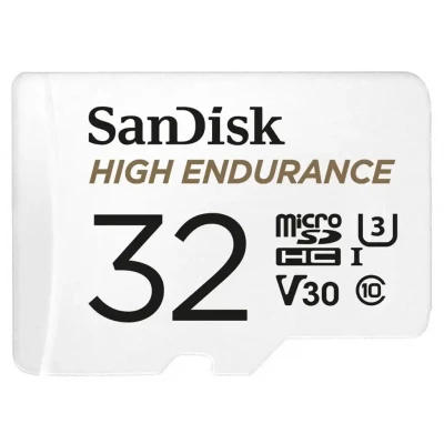 SanDisk 32GB High Endurance Micro SDHC Card + Adapter – 100MB/s
