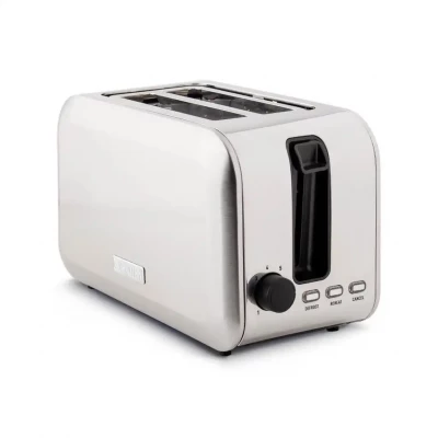 Haden Stoke 2 Slice Toaster – Brushed Steel, Defrost & Reheat